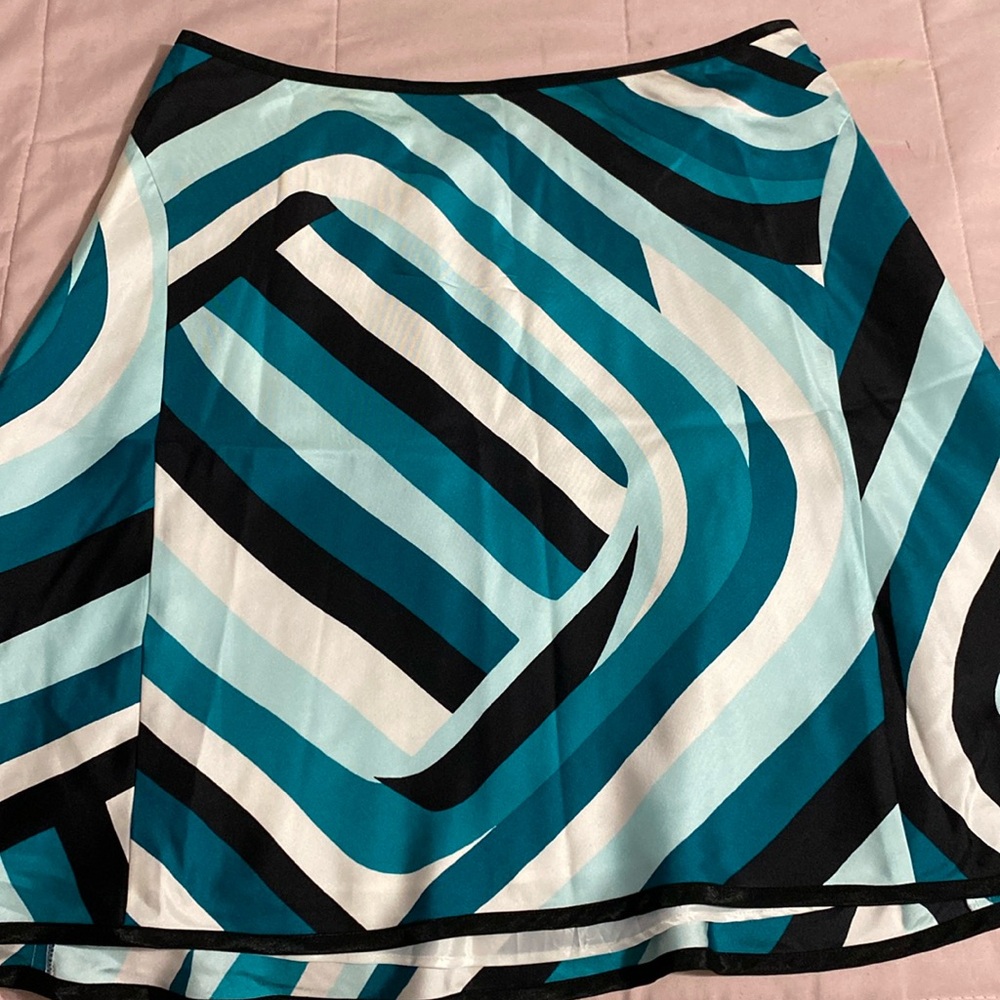 Satin bleu midi skirt